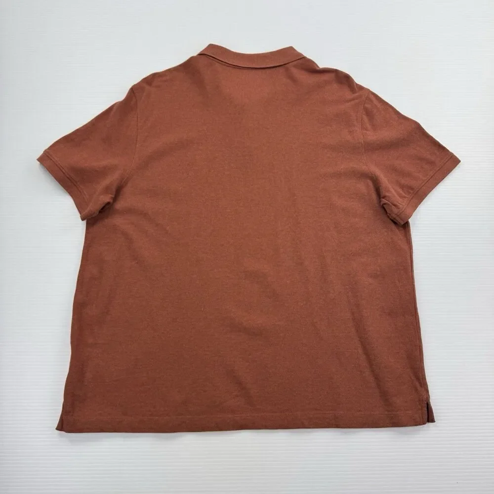 Banana Republic Polo Shirt XXL Pique Cotton Rust Preppy Normcore Classic Casual